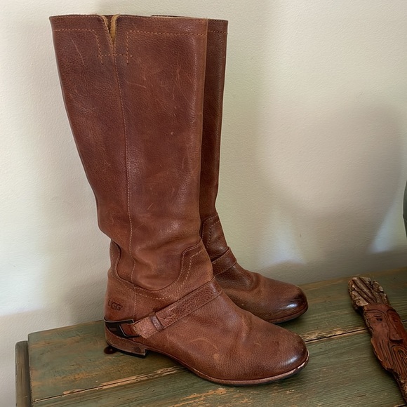 UGG Shoes - UGG Channing Tall Cognac Brown Riding Boot Size 7